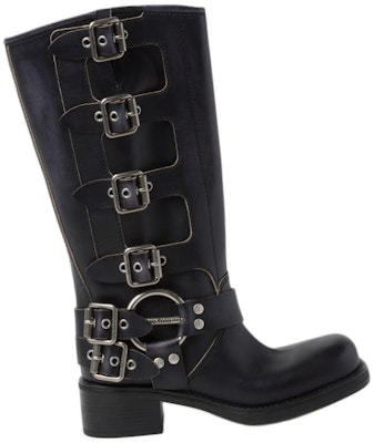 (Women) MIU MIU High-Top Boot 'Black Leather Logo Buckle' 5W792D_3F33_F0002_F_A050 Order (Women) MIU MIU High-Top Boot 'Black Leather Logo Buckle' 5W792D_3F33_F0002_F_A050