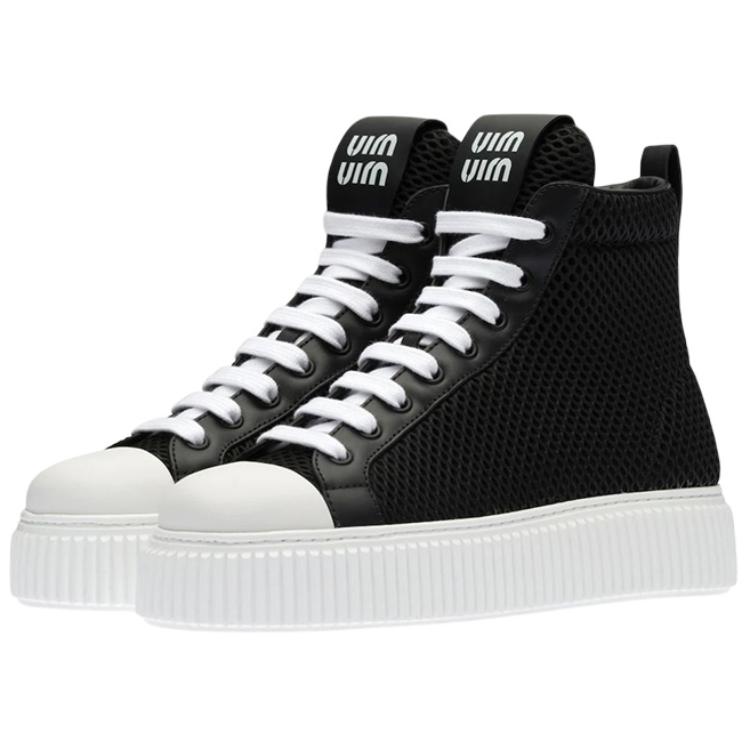Lookbook (W) MIU MIU Sneakers High-Top Platform ''Black Mesh'' 5T727D_77T_F0002_F_005