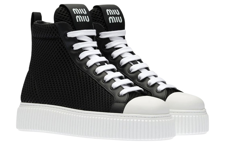 Shop (W) MIU MIU Sneakers High-Top Platform ''Black Mesh'' 5T727D_77T_F0002_F_005