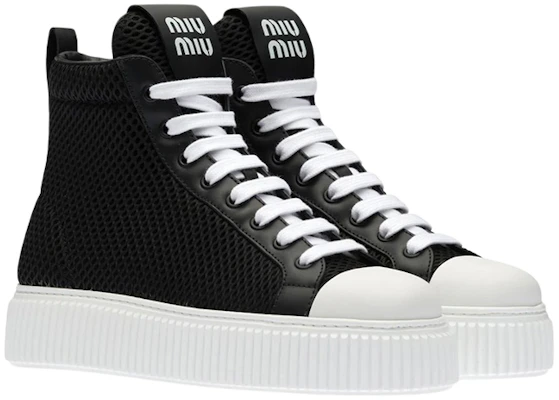 (W) MIU MIU Sneakers High-Top Platform ''Black Mesh'' 5T727D_77T_F0002_F_005 Shop (W) MIU MIU Sneakers High-Top Platform ''Black Mesh'' 5T727D_77T_F0002_F_005