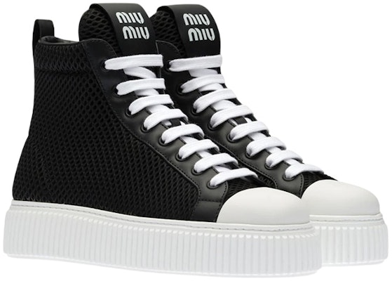 (Women) MIU MIU High-Top Platform Sneakers 'Black Mesh' 5T727D_77T_F0002_F_005 Shop (Women) MIU MIU High-Top Platform Sneakers 'Black Mesh' 5T727D_77T_F0002_F_005