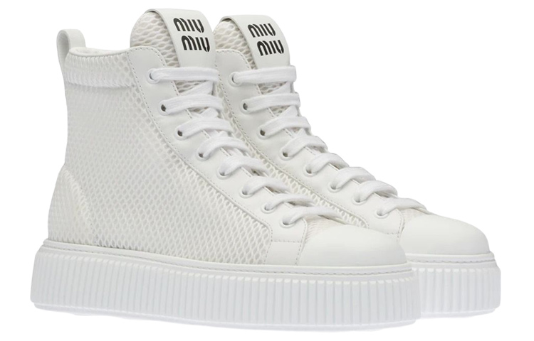 Shop (W) Sneakers Alte MIU MIU Platform ''White Mesh'' 5T727D_77T_F0009_F_005