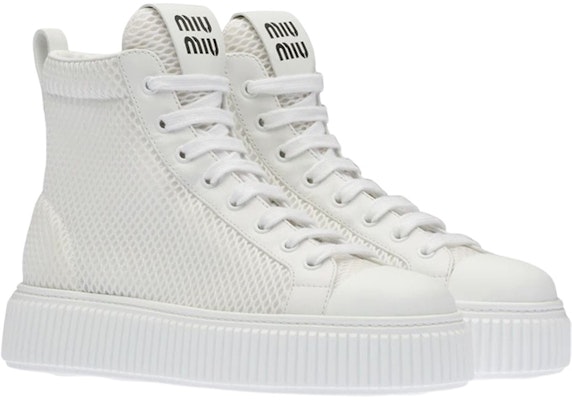 (Women) MIU MIU High-Top Platform Sneakers 'White Mesh' 5T727D_77T_F0009_F_005 Shop (Women) MIU MIU High-Top Platform Sneakers 'White Mesh' 5T727D_77T_F0009_F_005
