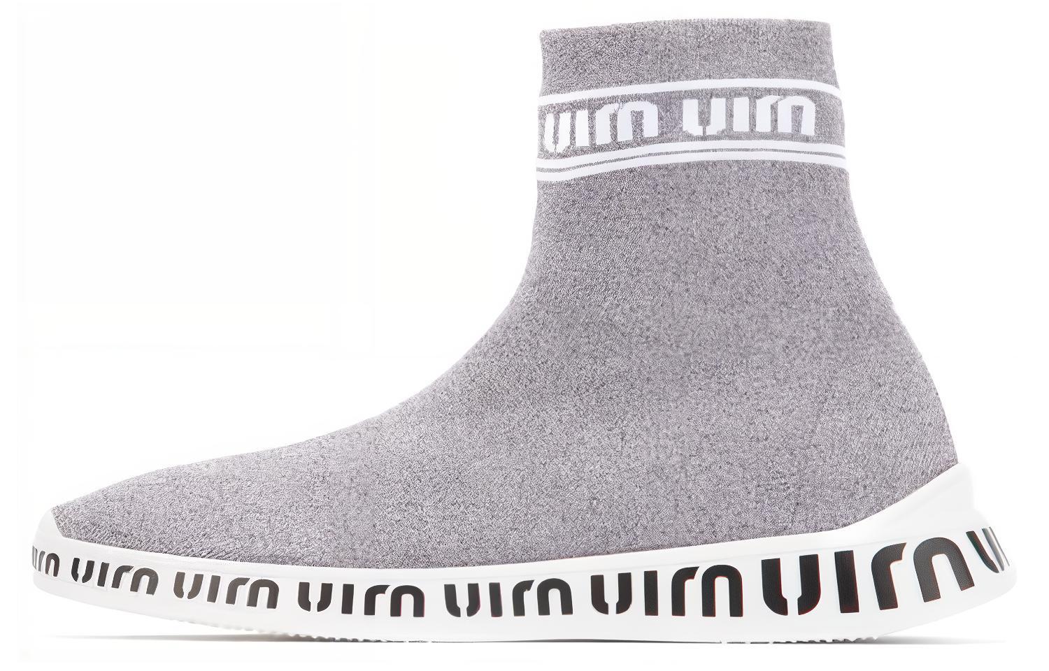(W) MIU MIU High-Top Sock Sneaker 'Silver Grey'