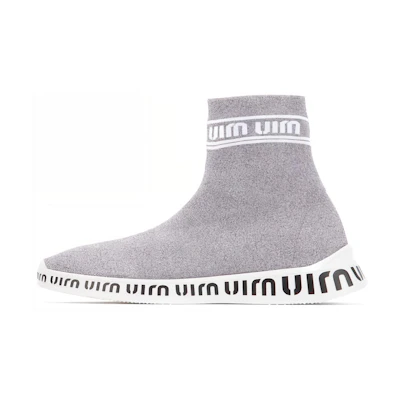 (W) MIU MIU High-Top Sock Sneaker 'Silver Grey'