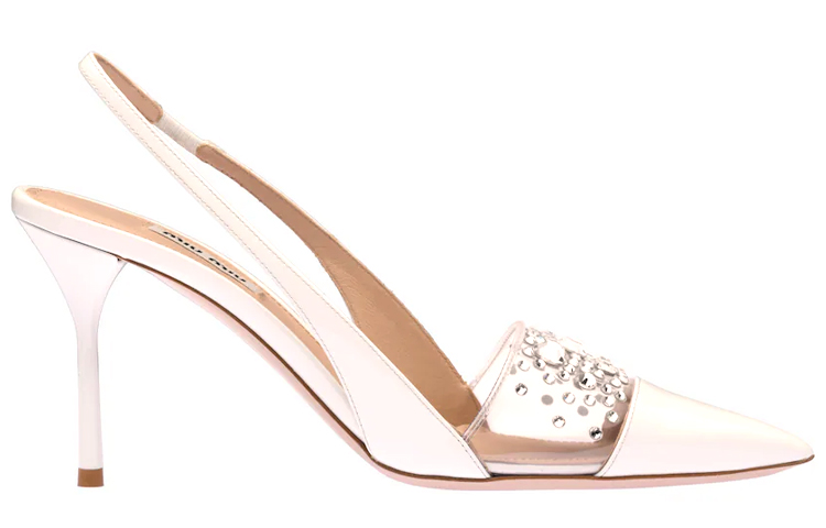 (W) MIU MIU High Heel 'Crystal Embellished Strap - White' 圖 2
