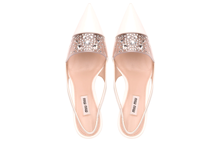 (W) MIU MIU High Heel 'Crystal Embellished Strap - White' 圖 3