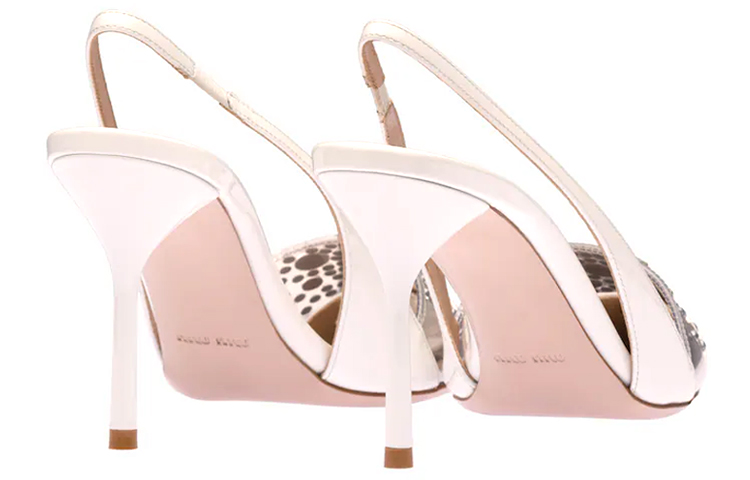 (W) MIU MIU High Heel 'Crystal Embellished Strap - White' 圖 5