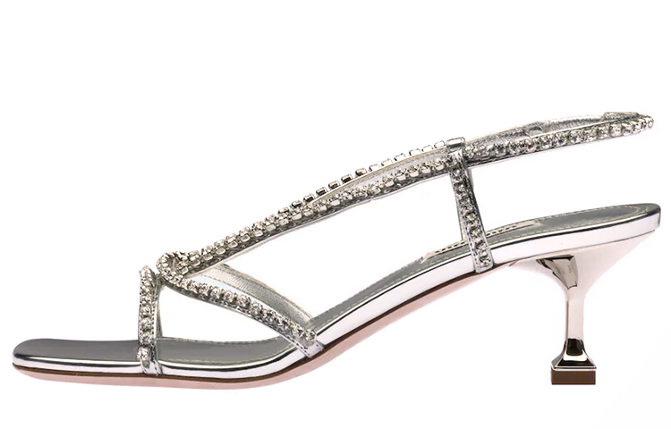 (W) MIU MIU High Heel 'Fashionable Elegance Silver Metallic'