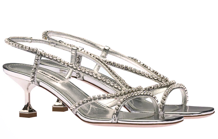 (W) MIU MIU High Heel 'Fashionable Elegance Silver Metallic' 圖 3