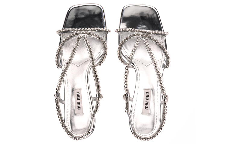(W) MIU MIU High Heel 'Fashionable Elegance Silver Metallic' 圖 5
