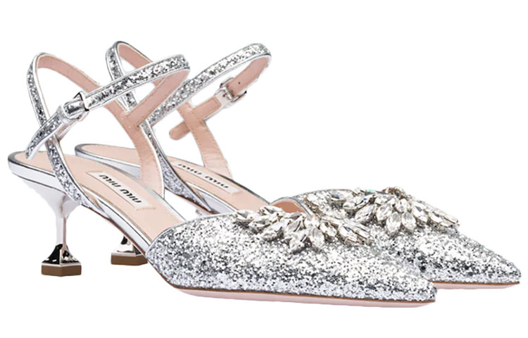 (W) MIU MIU High Heel 'Glitter Silver' 圖 2