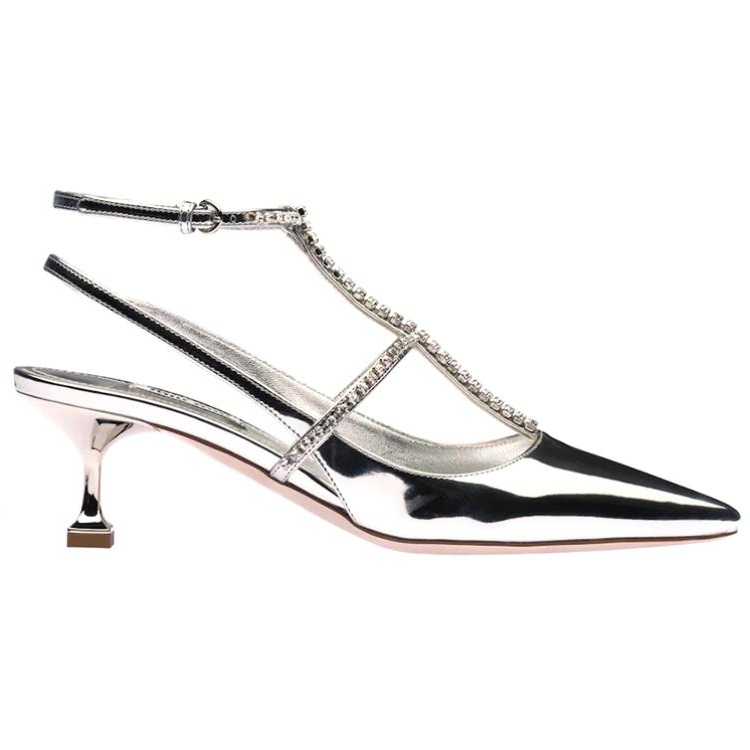 (W) MIU MIU High Heel 'Metallic Silver Fabric' 圖 2