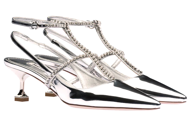 (W) MIU MIU High Heel 'Metallic Silver Fabric' 圖 3