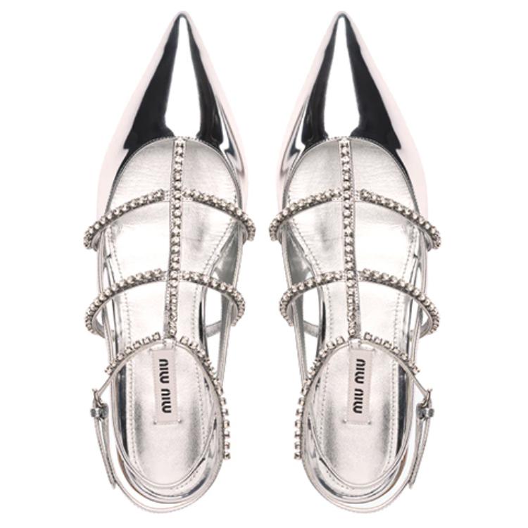 (W) MIU MIU High Heel 'Metallic Silver Fabric' 圖 5