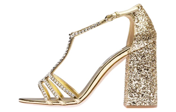 (W) MIU MIU High Heel 'Metallic Weave Glitter Platinum'