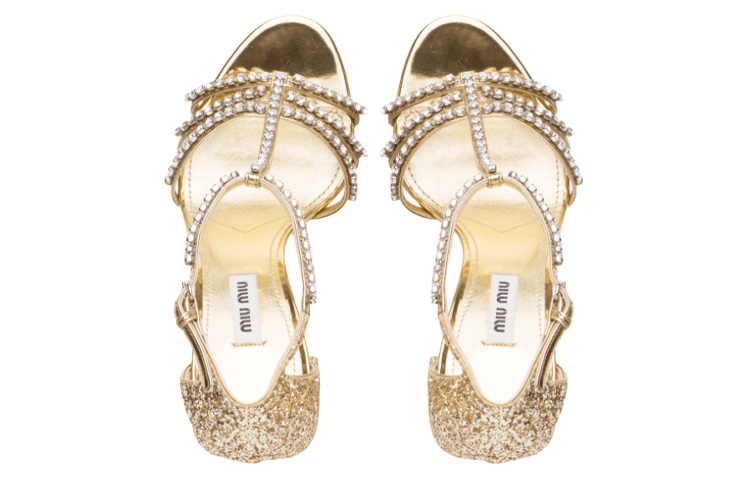 (W) MIU MIU High Heel 'Metallic Weave Glitter Platinum' 圖 4