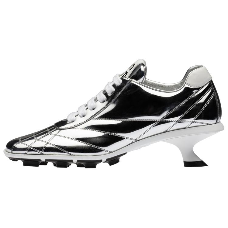 (W) MIU MIU High Heel 'Silver Fashion Fabric'