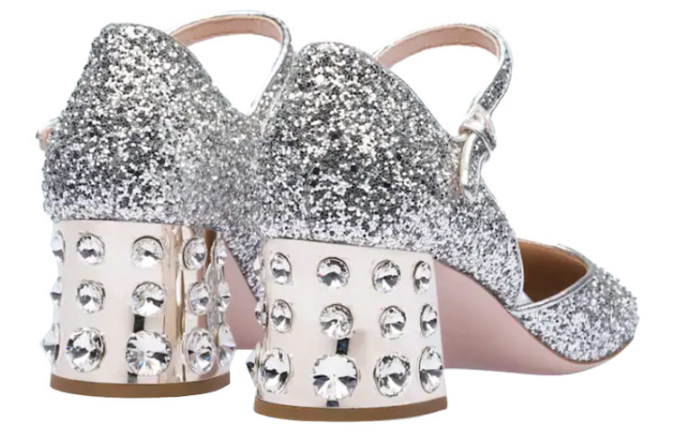 (W) MIU MIU High Heel 'Silver Glitter' 圖 4