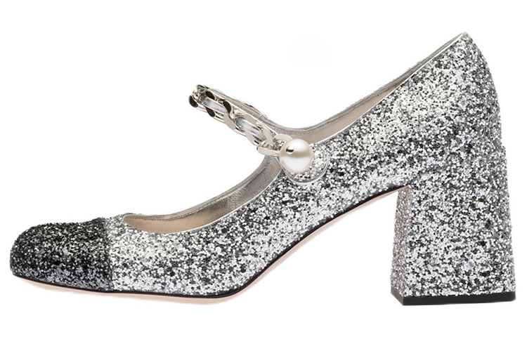 Buy (Women) MIU MIU High Heel 'Silver Glitter Chain' 5I248D_3A9N_F0WG9_F_D065