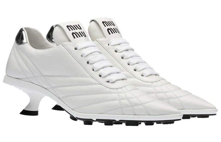(W) MIU MIU High Heel 'Soft Lamb Leather Fashion Elegance White' 圖 2