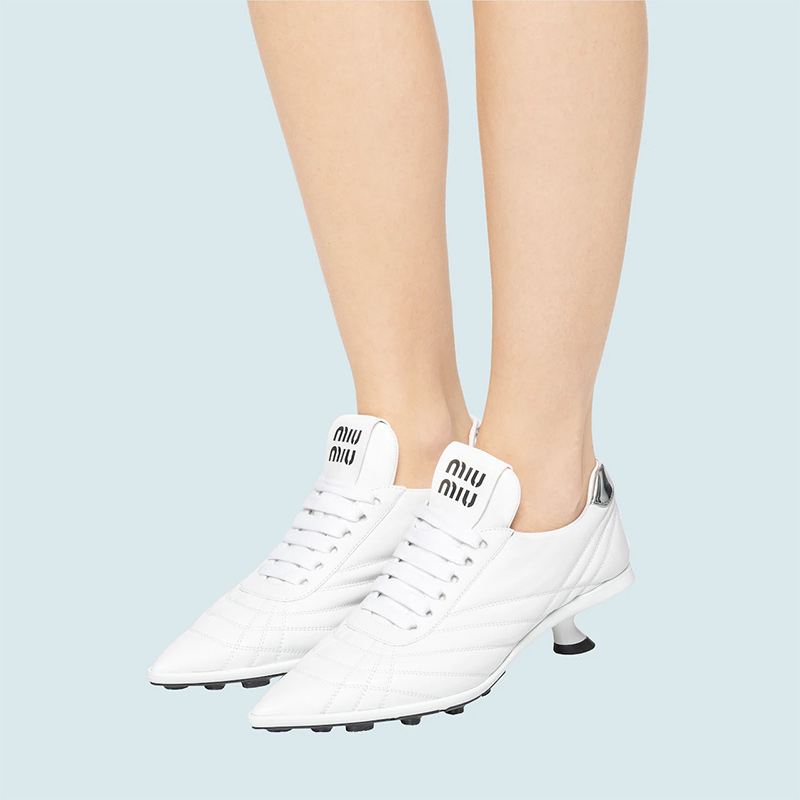 (W) MIU MIU High Heel 'Soft Lamb Leather Fashion Elegance White' 圖 5