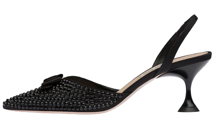 Buy (W) MIU MIU Escarpins à Talons Hauts avec Bride Satinée à la Cheville ''Noir'' 5I459D_049_F0002_F_065
