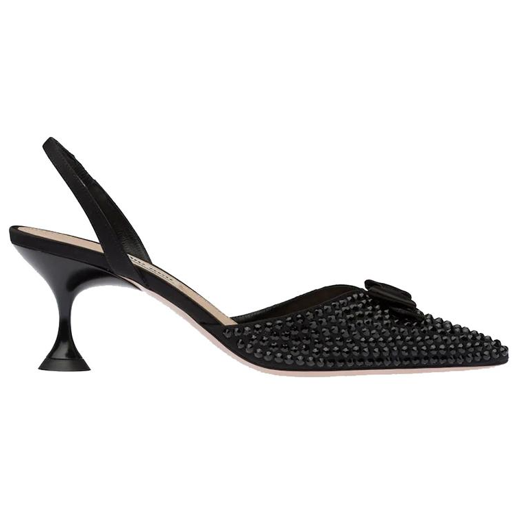 Order (W) MIU MIU Escarpins à Talons Hauts avec Bride Satinée à la Cheville ''Noir'' 5I459D_049_F0002_F_065