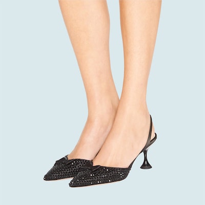 (Women) MIU MIU High Heel with Satin Ankle Strap 'Black' 5I459D_049_F0002_F_065 Purchase (Women) MIU MIU High Heel with Satin Ankle Strap 'Black' 5I459D_049_F0002_F_065
