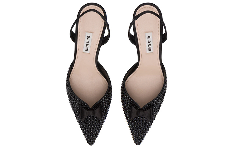 Purchase (W) MIU MIU Escarpins à Talons Hauts avec Bride Satinée à la Cheville ''Noir'' 5I459D_049_F0002_F_065