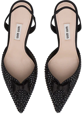 (W) MIU MIU Escarpins à Talons Hauts avec Bride Satinée à la Cheville ''Noir'' 5I459D_049_F0002_F_065 Purchase (W) MIU MIU Escarpins à Talons Hauts avec Bride Satinée à la Cheville ''Noir'' 5I459D_049_F0002_F_065