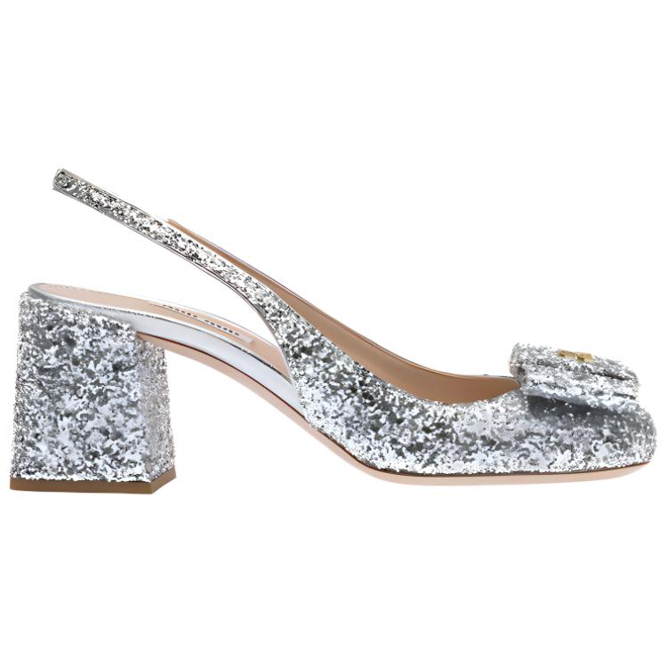 (W) MIU MIU High Heels 'Silver Glitter Bow' 圖 2