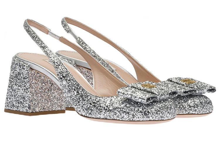 (W) MIU MIU High Heels 'Silver Glitter Bow' 圖 3