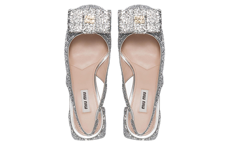 (W) MIU MIU High Heels 'Silver Glitter Bow' 圖 4