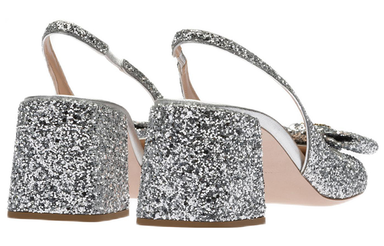 (W) MIU MIU High Heels 'Silver Glitter Bow' 圖 5