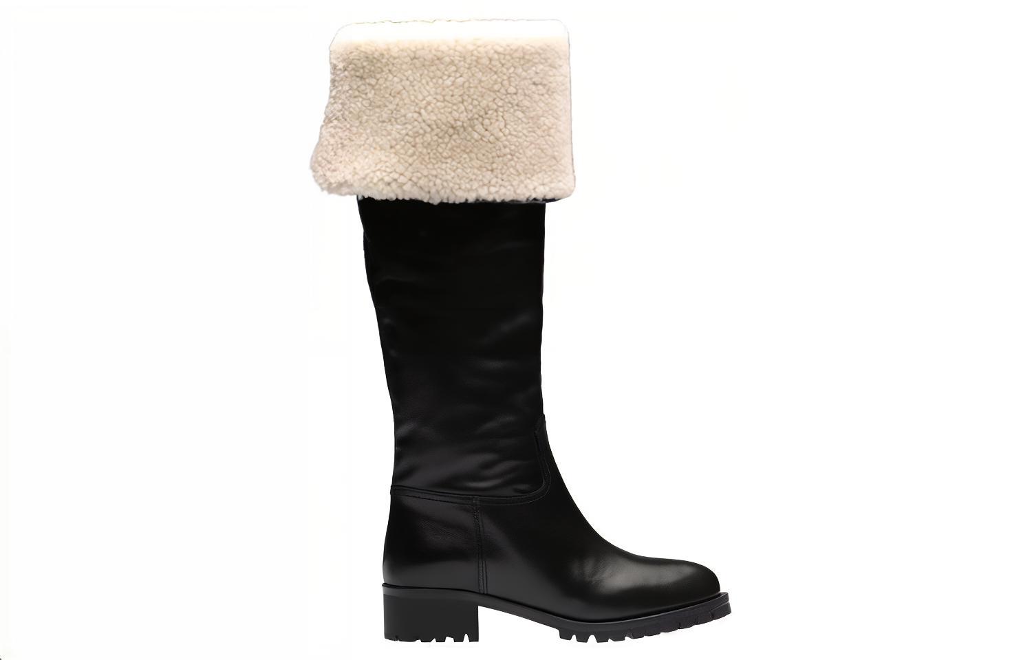 Order (W) MIU MIU Hoge Toplaars ''Eenvoudig Comfort Zwart'' 5W391D_3LEP_F0889_F_040