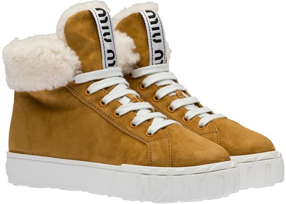 (Women) MIU MIU High-Top Fashion Sneaker 'Cognac Suede' 5T384D_FDW_F0046_F_005 Order (Women) MIU MIU High-Top Fashion Sneaker 'Cognac Suede' 5T384D_FDW_F0046_F_005
