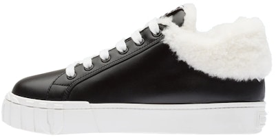 (Women) MIU MIU High-Top Leather Sneakers with Wool Lining 'Black' 5T380D_3L0Y_F0889_F_005 (Women) MIU MIU High-Top Leather Sneakers with Wool Lining 'Black' 5T380D_3L0Y_F0889_F_005