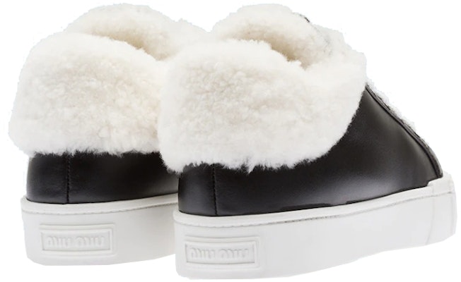 (Women) MIU MIU High-Top Leather Sneakers with Wool Lining 'Black' 5T380D_3L0Y_F0889_F_005 Purchase (Women) MIU MIU High-Top Leather Sneakers with Wool Lining 'Black' 5T380D_3L0Y_F0889_F_005