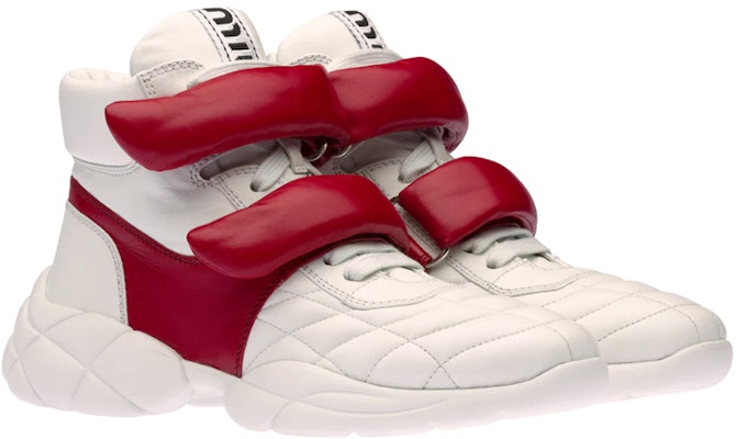 (W) MIU MIU Sepatu Sneaker Tinggi 'Putih Merah' 5T439D_327_F082K_F_010 Lookbook (W) MIU MIU Sepatu Sneaker Tinggi 'Putih Merah' 5T439D_327_F082K_F_010