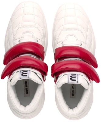 (W) MIU MIU Sepatu Sneaker Tinggi 'Putih Merah' 5T439D_327_F082K_F_010 Shop (W) MIU MIU Sepatu Sneaker Tinggi 'Putih Merah' 5T439D_327_F082K_F_010