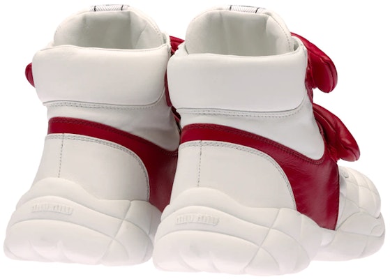 (W) MIU MIU Sepatu Sneaker Tinggi 'Putih Merah' 5T439D_327_F082K_F_010 Purchase (W) MIU MIU Sepatu Sneaker Tinggi 'Putih Merah' 5T439D_327_F082K_F_010
