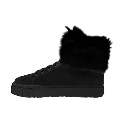 (W) MIU MIU High-Top Sneakers 'Black Shearling Suede'