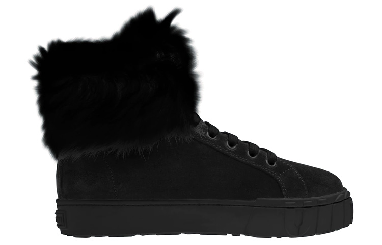 (W) MIU MIU High-Top Sneakers 'Black Shearling Suede' 圖 2