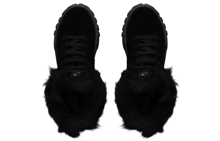 (W) MIU MIU High-Top Sneakers 'Black Shearling Suede' 圖 4