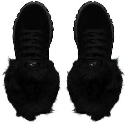 (W) MIU MIU Sneaker Tinggi 'Suede Bulu Hitam' 5T384D_3A0A_F0002_F_005 Shop (W) MIU MIU Sneaker Tinggi 'Suede Bulu Hitam' 5T384D_3A0A_F0002_F_005