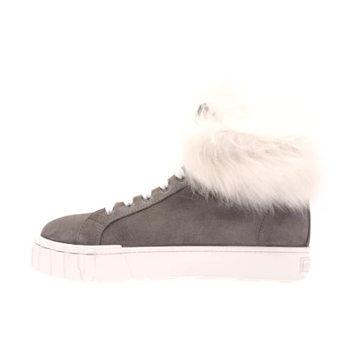 (W) MIU MIU High-Top Sneakers 'White Grey Shearling'