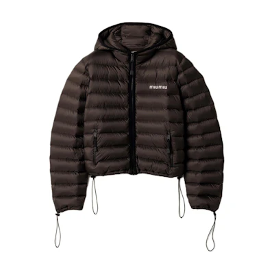 (Women) Miu Miu Hooded Lightweight Tulle Embroidered Logo Jacket ML1346-1754-F0414-S-OOO
