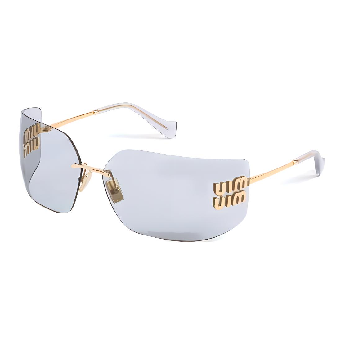 (Women) MIU MIU Irregular Gold Frame Metal Sunglasses for Women. SMU54Y_E5AK_FE30B_C_080
