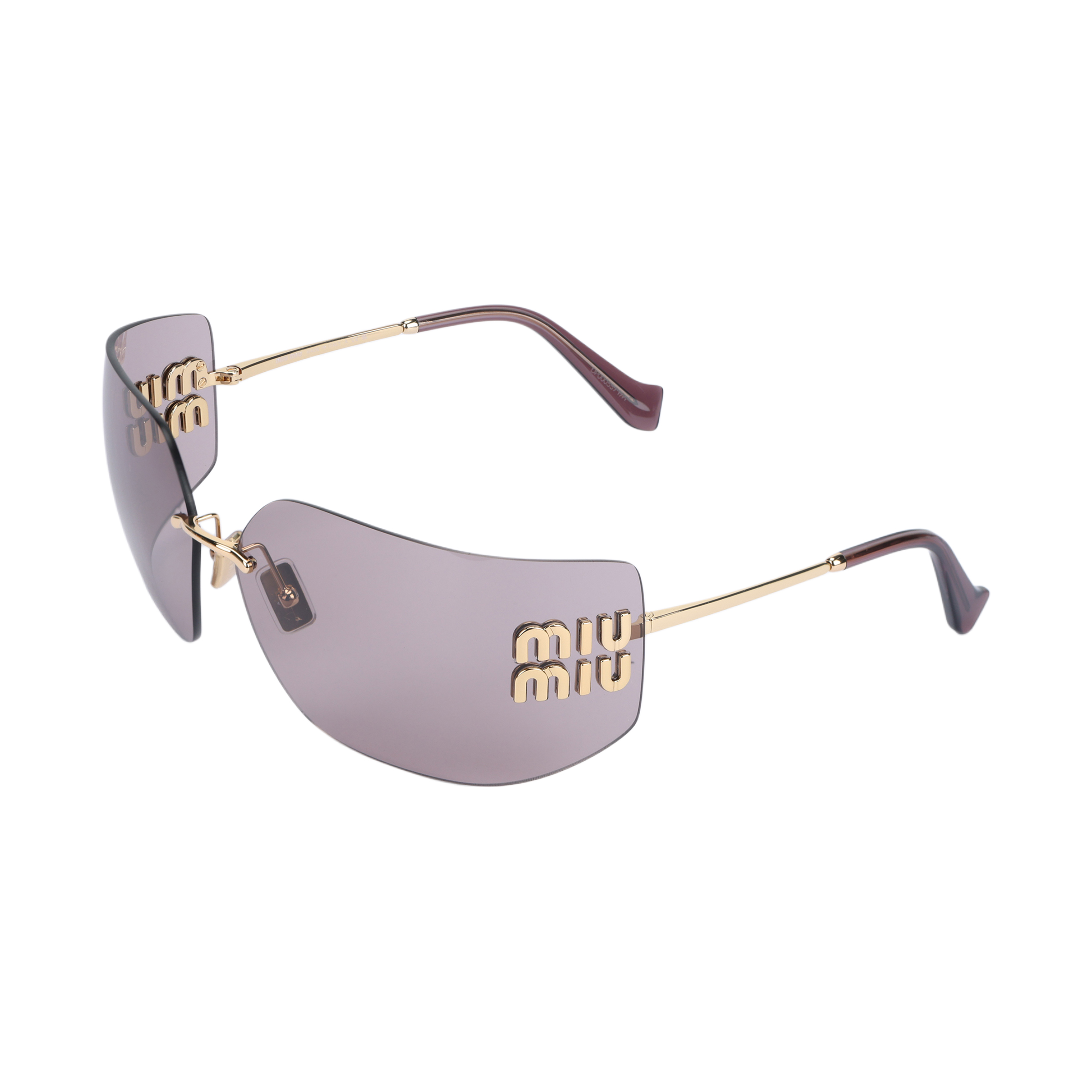 (Women) MIU MIU Irregular Gold Sunglasses for Women with UVA & UVB Protection. SMU54Y-E5AK-FE06I-C-080